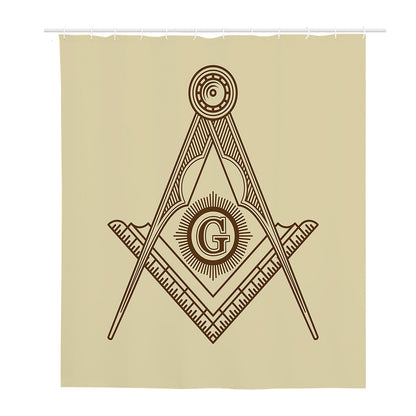 Freemasonry Symbol Print Polyester Shower Curtain