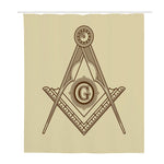 Freemasonry Symbol Print Polyester Shower Curtain