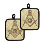 Freemasonry Symbol Print Pot Holders