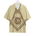Freemasonry Symbol Print Rayon Hawaiian Shirt
