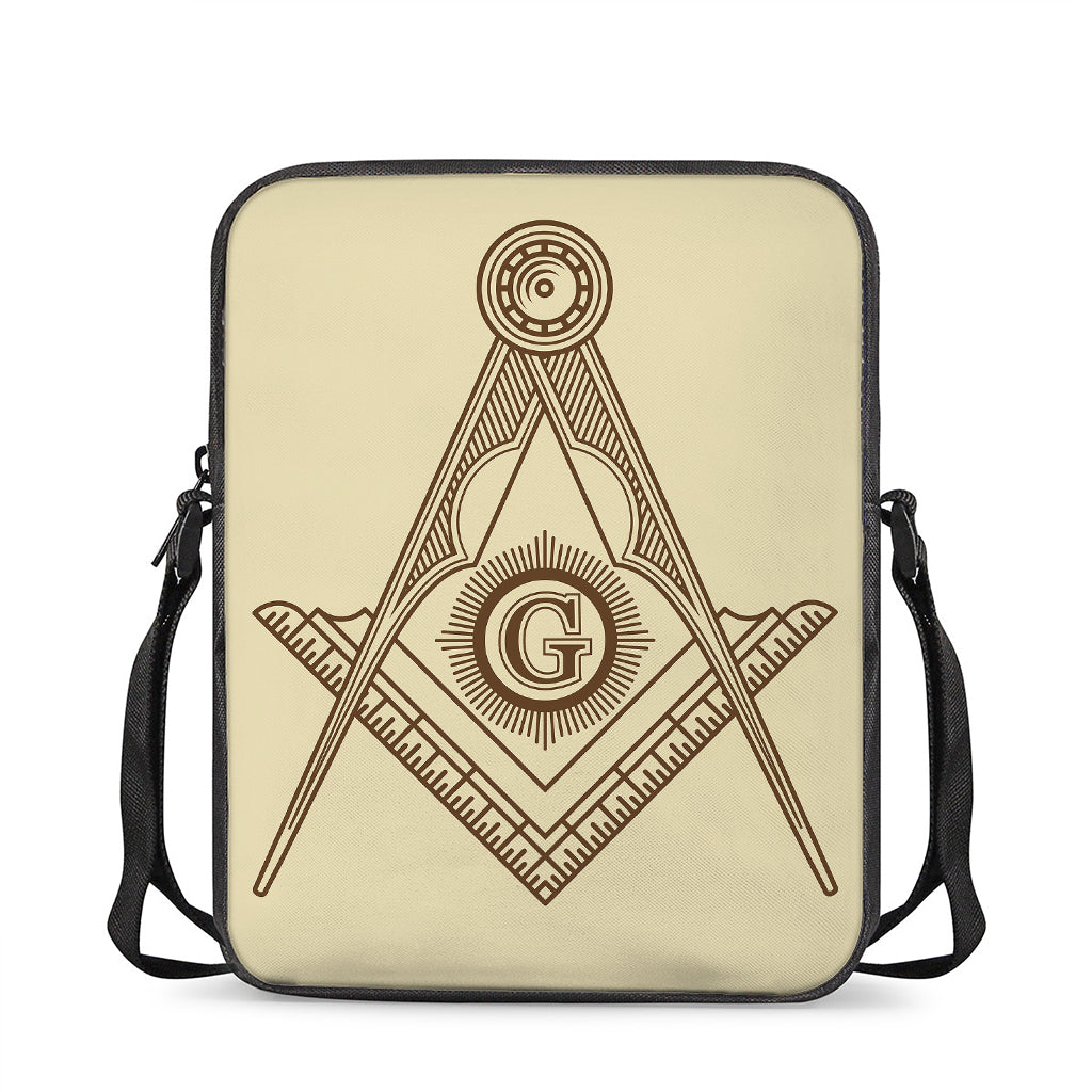 Freemasonry Symbol Print Rectangular Crossbody Bag