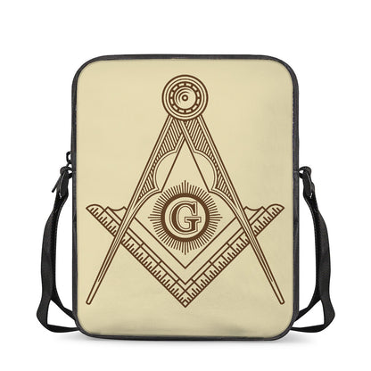 Freemasonry Symbol Print Rectangular Crossbody Bag