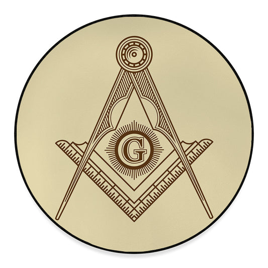 Freemasonry Symbol Print Round Floor Mat