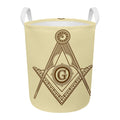 Freemasonry Symbol Print Round Laundry Basket