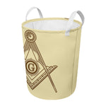 Freemasonry Symbol Print Round Laundry Basket