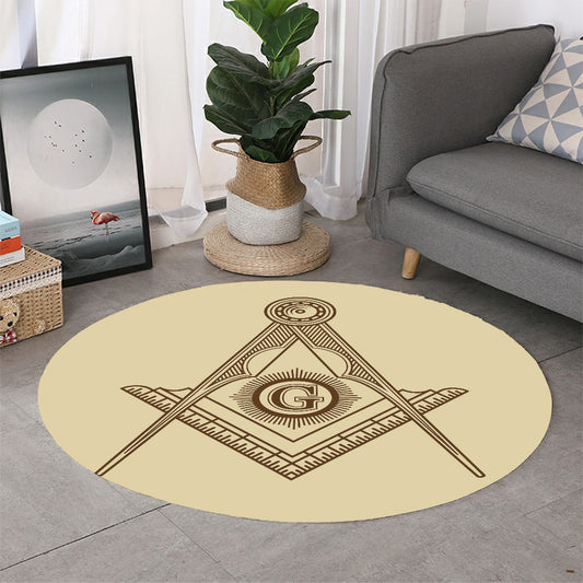 Freemasonry Symbol Print Round Rug