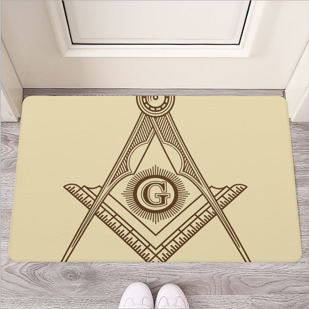 Freemasonry Symbol Print Rubber Doormat