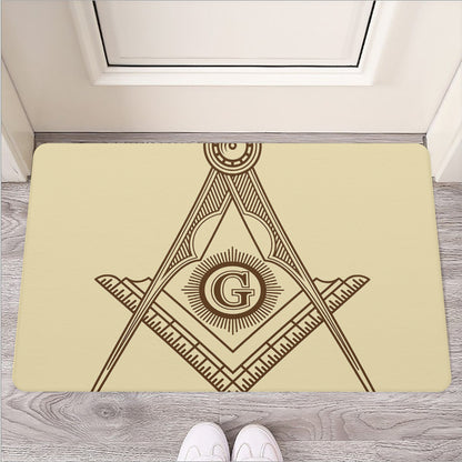 Freemasonry Symbol Print Rubber Doormat
