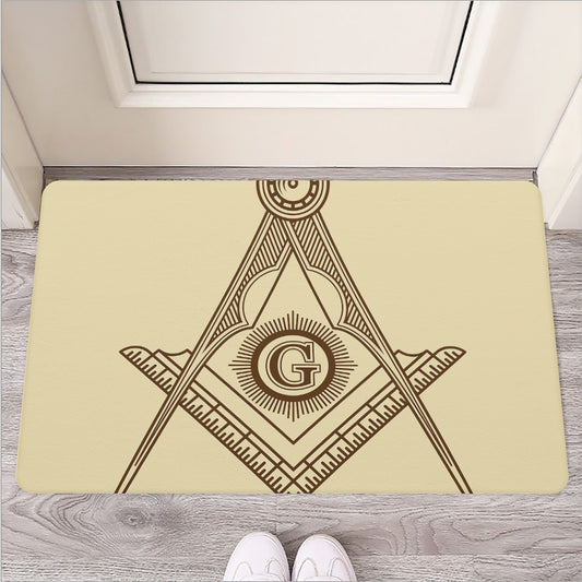 Freemasonry Symbol Print Rubber Doormat