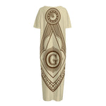 Freemasonry Symbol Print Short Sleeve Long Nightdress