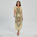 Freemasonry Symbol Print Short Sleeve Maxi Dress