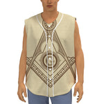 Freemasonry Symbol Print Sleeveless Baseball Jersey