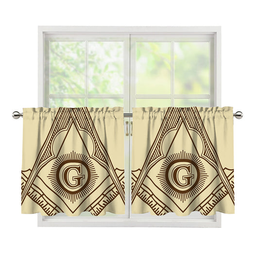 Freemasonry Symbol Print Tier Curtains
