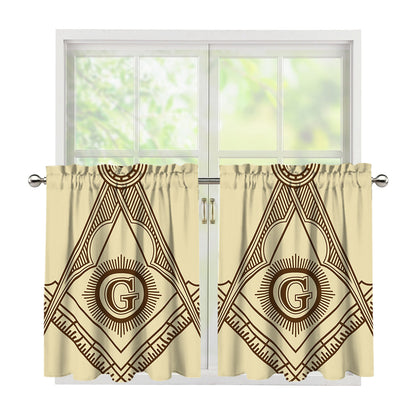 Freemasonry Symbol Print Tier Curtains