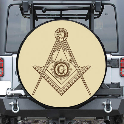 Freemasonry Symbol Print Tire Cover