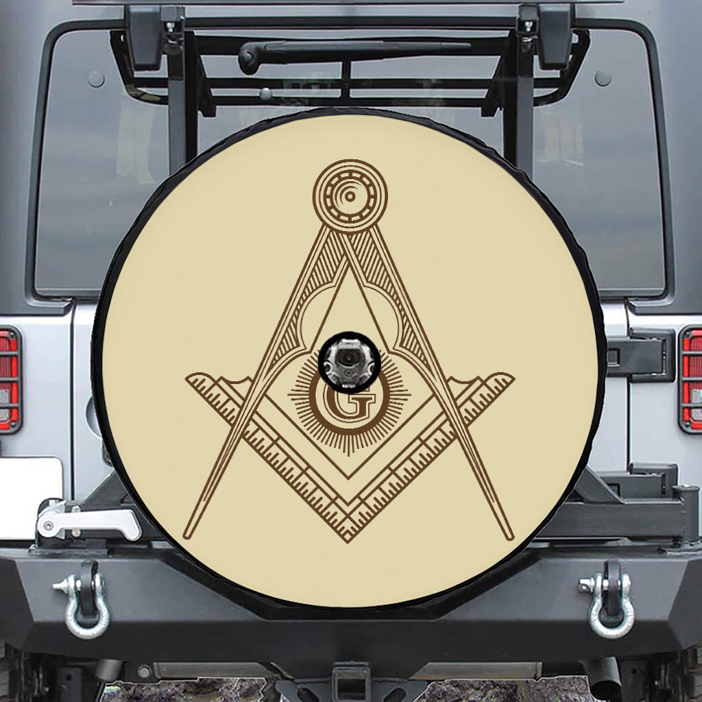 Freemasonry Symbol Print Tire Cover With Camera Hole