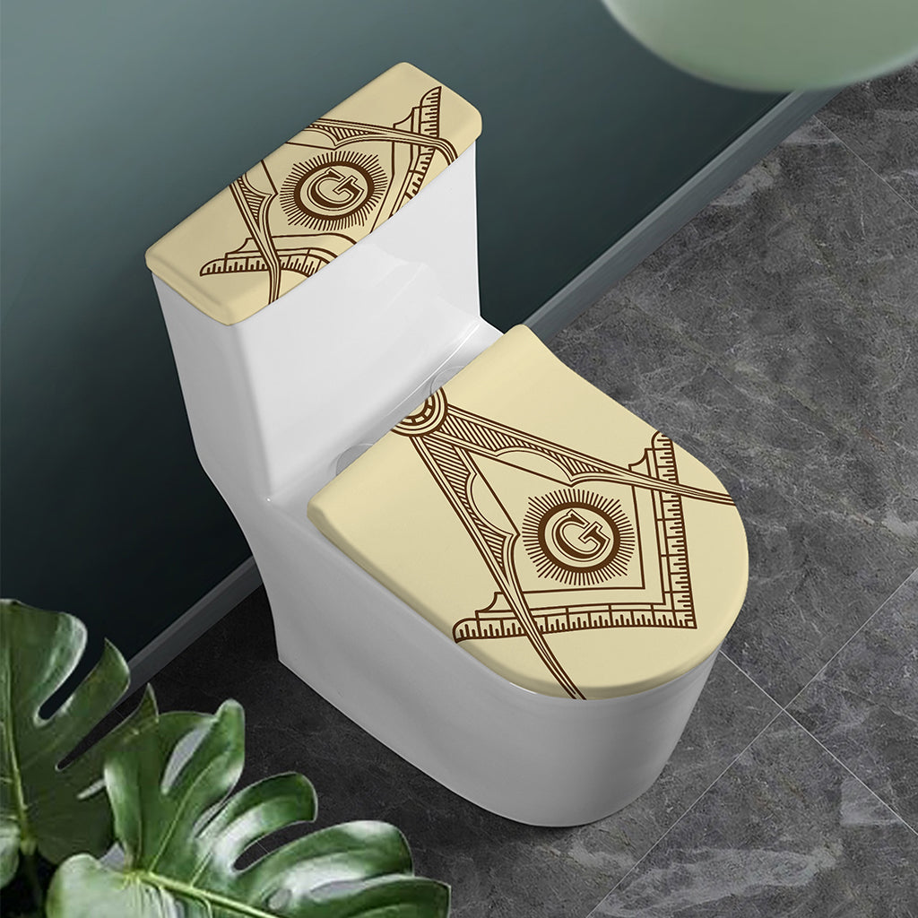 Freemasonry Symbol Print Toilet Lid And Tank Cover Set