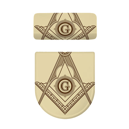 Freemasonry Symbol Print Toilet Lid And Tank Cover Set