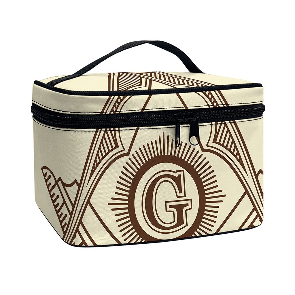 Freemasonry Symbol Print Travel Makeup Bag