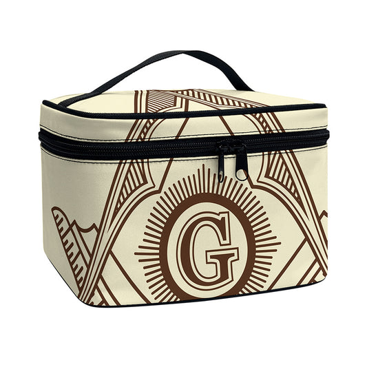 Freemasonry Symbol Print Travel Makeup Bag