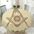 Freemasonry Symbol Print Waterproof Round Tablecloth