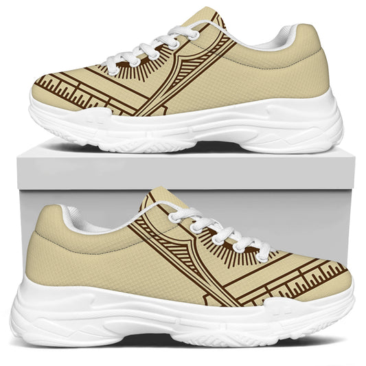 Freemasonry Symbol Print White Chunky Shoes