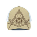 Freemasonry Symbol Print White Mesh Trucker Hat
