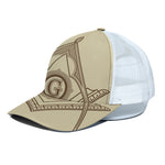 Freemasonry Symbol Print White Mesh Trucker Cap
