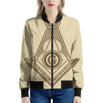 Freemasonry Symbol Print Women's Bomber Jacket