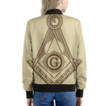 Freemasonry Symbol Print Women's Bomber Jacket