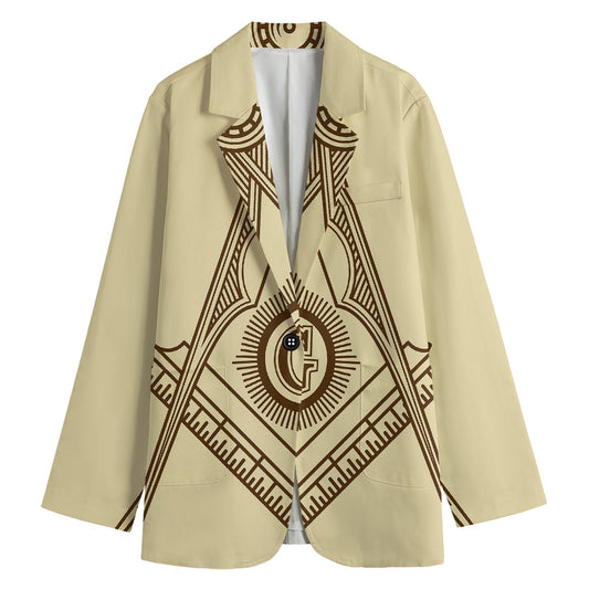 Freemasonry Symbol Print Women's Cotton Blazer