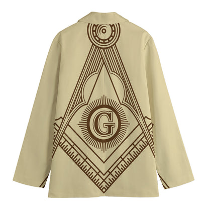 Freemasonry Symbol Print Women's Cotton Blazer