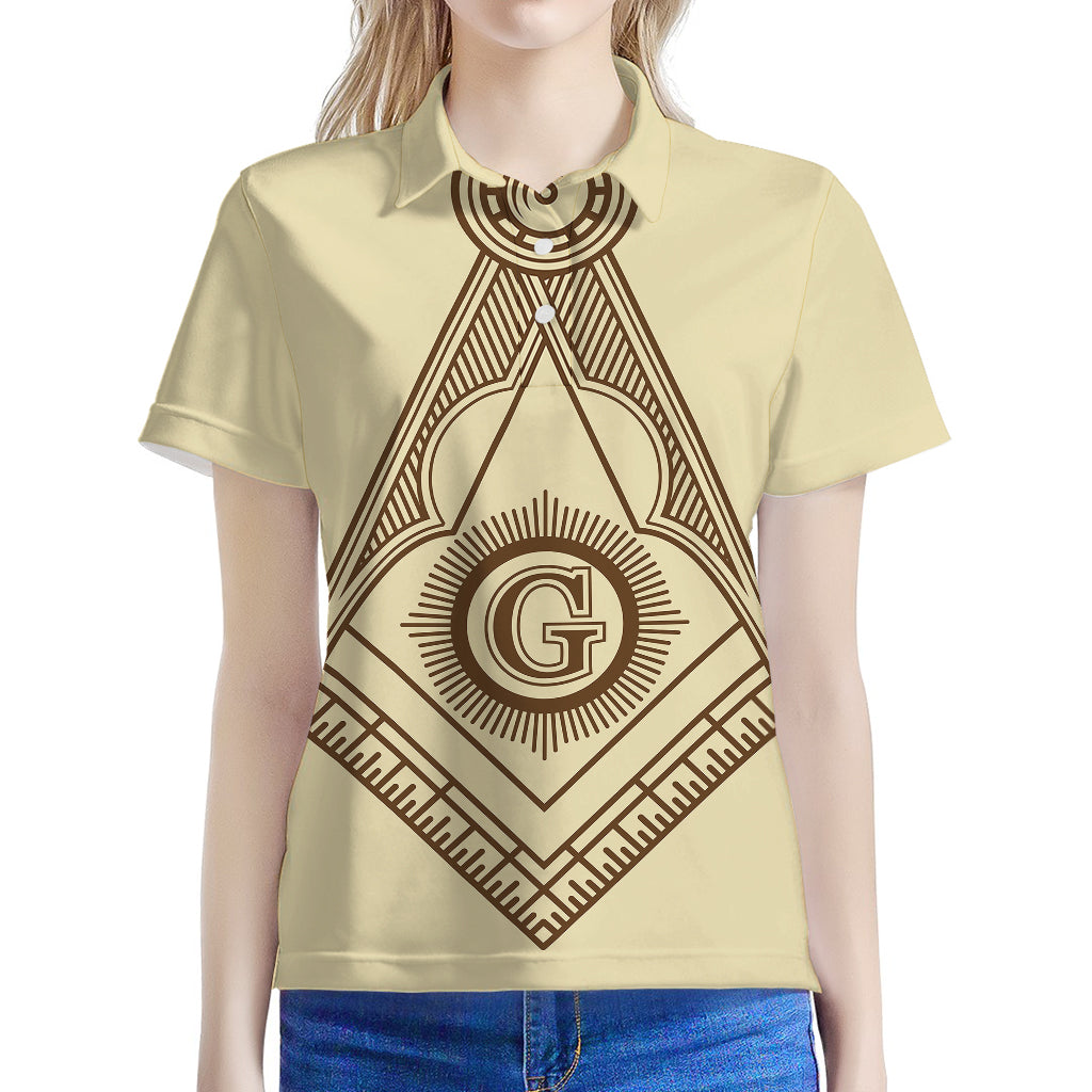 Freemasonry Symbol Print Women's Polo Shirt