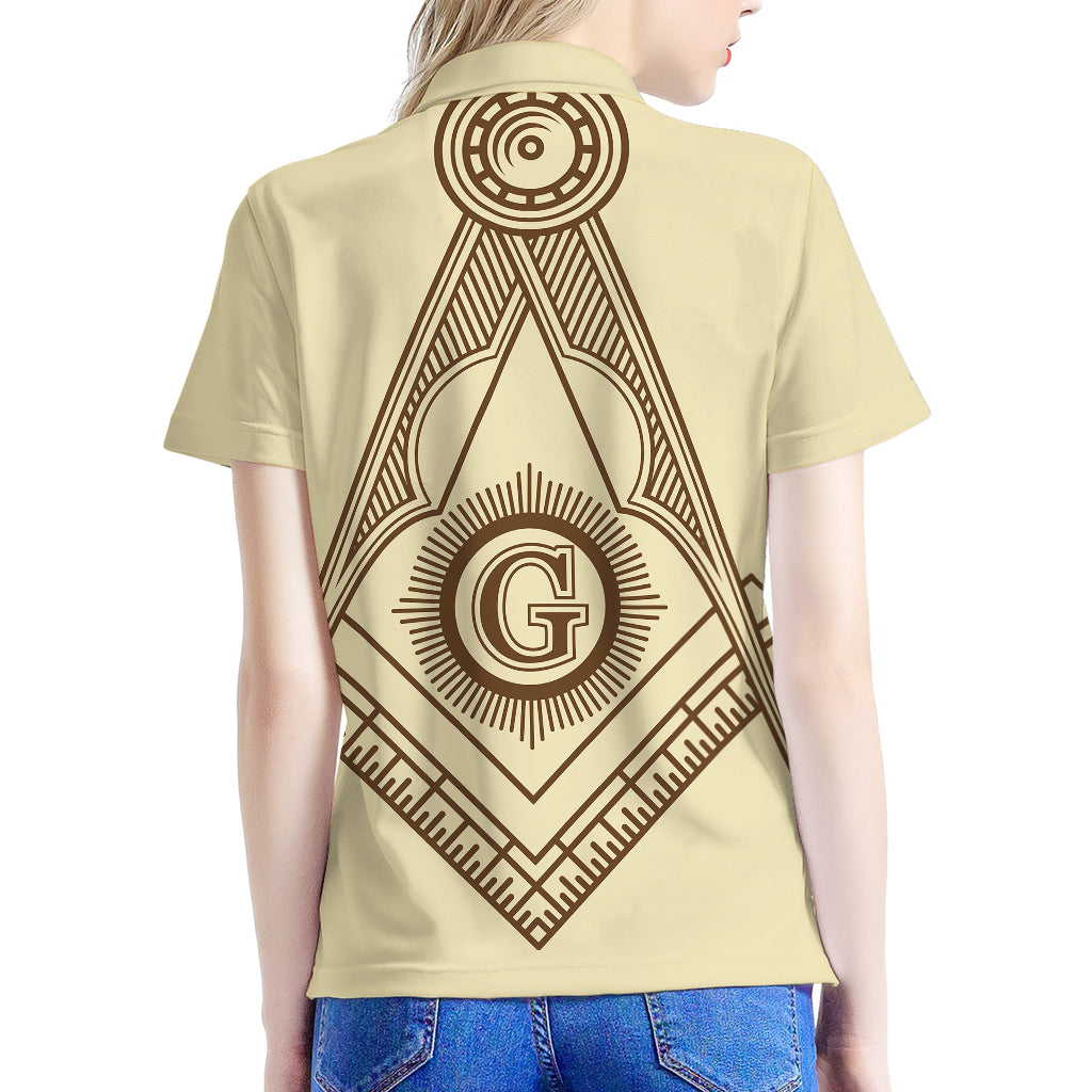 Freemasonry Symbol Print Women's Polo Shirt