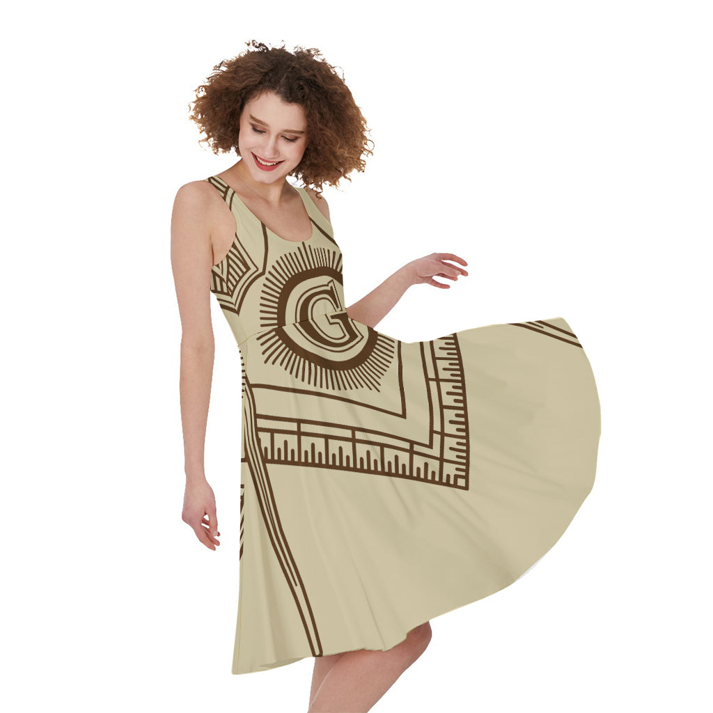 Freemasonry Symbol Print Women's Sleeveless Dress