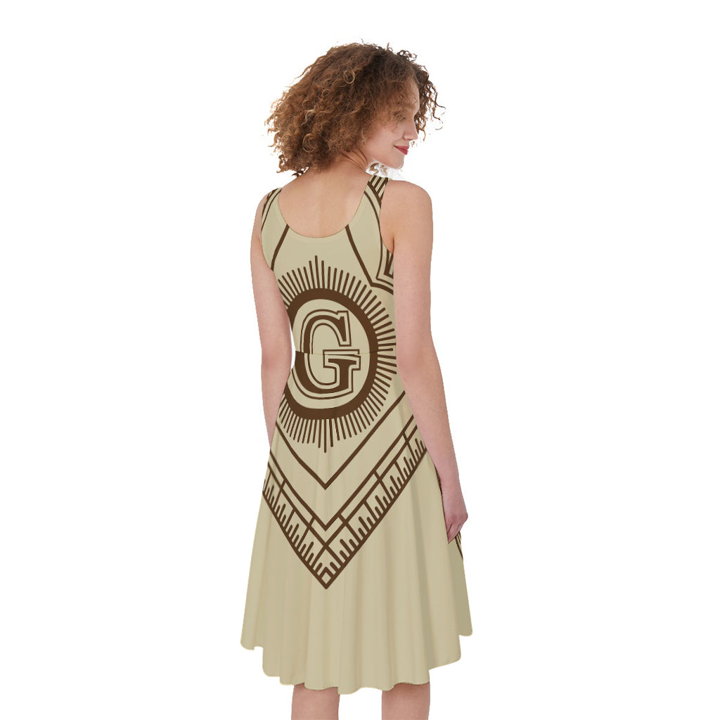 Freemasonry Symbol Print Women's Sleeveless Dress