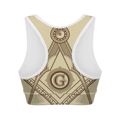 Freemasonry Symbol Print Women's Sports Bra