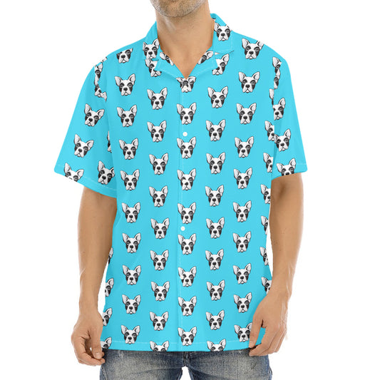 French Bulldog Faces Pattern Print Aloha Shirt