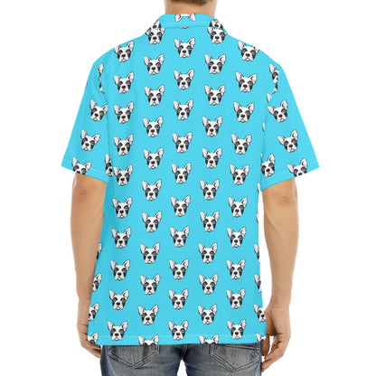 French Bulldog Faces Pattern Print Aloha Shirt
