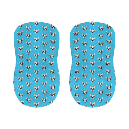 French Bulldog Faces Pattern Print Bar Stool Covers