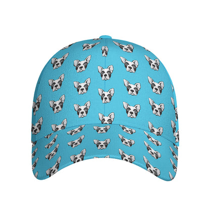 French Bulldog Faces Pattern Print Baseball Cap