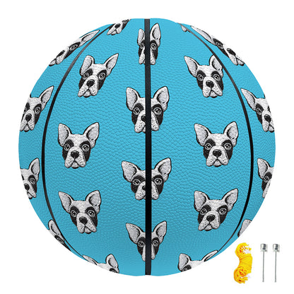 French Bulldog Faces Pattern Print Basketball