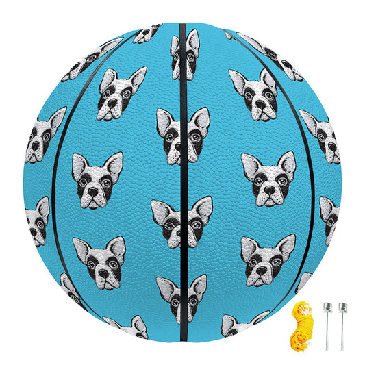 French Bulldog Faces Pattern Print Basketball