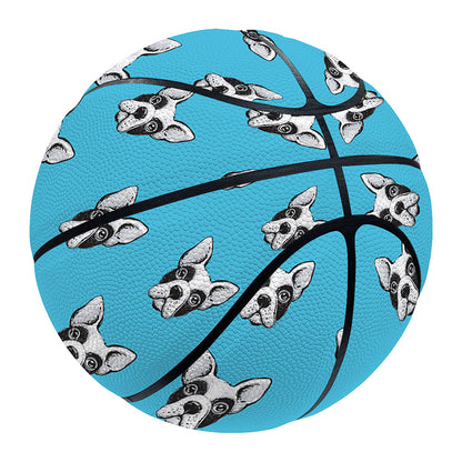 French Bulldog Faces Pattern Print Basketball