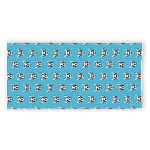 French Bulldog Faces Pattern Print Beach Towel