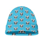 French Bulldog Faces Pattern Print Beanie