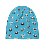 French Bulldog Faces Pattern Print Beanie