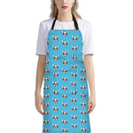 French Bulldog Faces Pattern Print Bib Apron With Pocket
