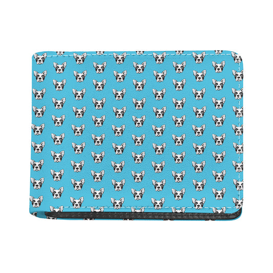 French Bulldog Faces Pattern Print Bifold Wallet