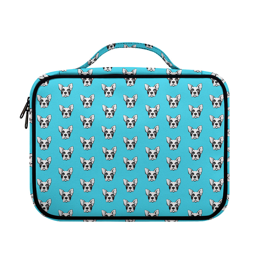 French Bulldog Faces Pattern Print Briefcase Bible Bag